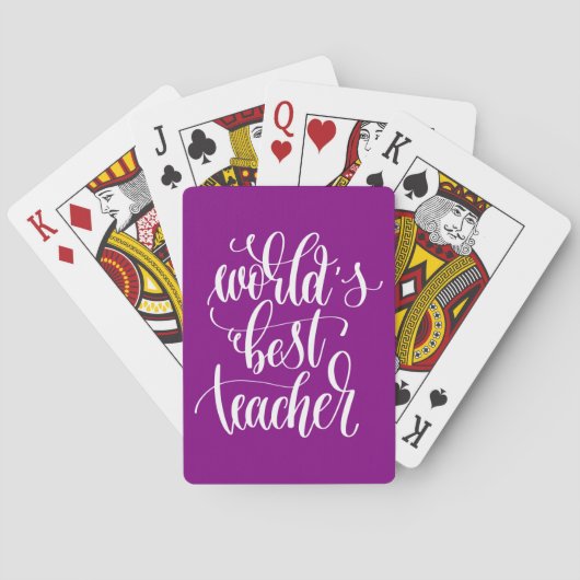 Beste leraar ter wereld pokerkaarten (Achterkant)
