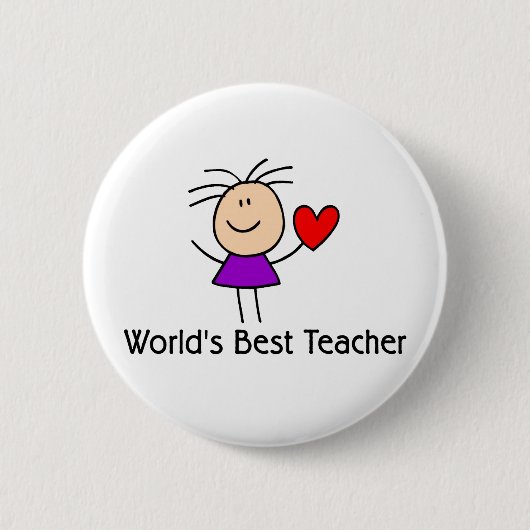 Beste leraar ter wereld ronde button 5,7 cm (Voorkant)