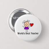 Beste leraar ter wereld ronde button 5,7 cm (Voorkant /achterkant)
