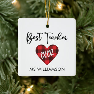 Beste Leraar Trendy Gepersonaliseerde Leraar Kerst Keramisch Ornament