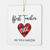Beste Leraar Trendy Gepersonaliseerde Leraar Kerst Keramisch Ornament (Links)
