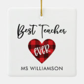 Beste Leraar Trendy Gepersonaliseerde Leraar Kerst Keramisch Ornament (Achterkant)