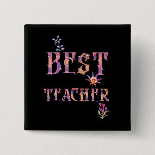 Beste leraar vierkante button 5,1 cm