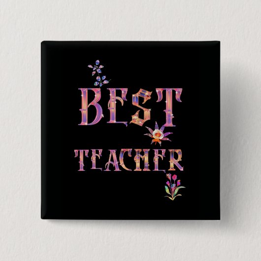 Beste leraar vierkante button 5,1 cm (Voorkant)