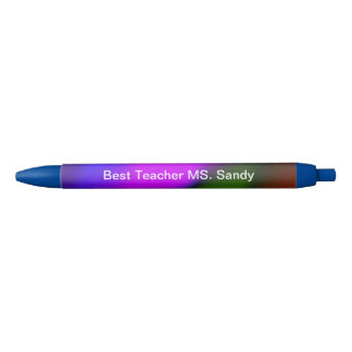 Beste Leraar Voeg Naam Blauw, Paarse, Groen & Sina Zwarte Inkt Pen
