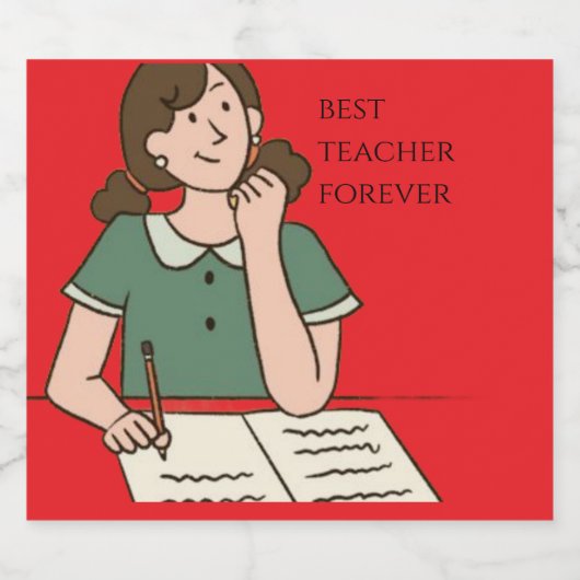 BESTE LERAAR VOOR ALTIJD SPARKLING WIJNETIKET (Enkel label)