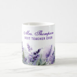 Beste Leraar Waardering Lavendel Lente Bloemstuk Koffiemok