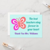 Beste Leraar Waardering  Vlinder Citaat Kaart (Voorkant / Achterkant in situ)