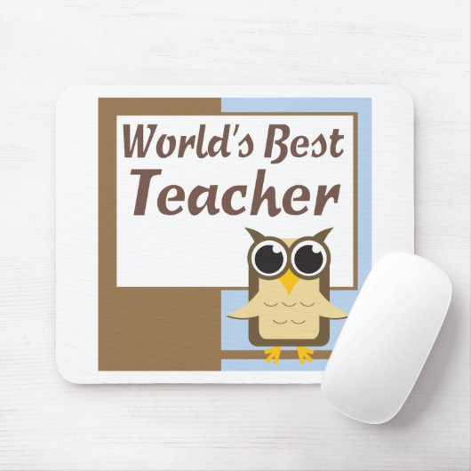 Beste leraar wereldwijd muismat (Met muis)