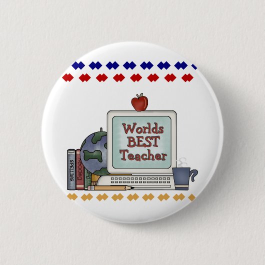 Beste leraar wereldwijd ronde button 5,7 cm (Voorkant)