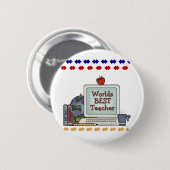 Beste leraar wereldwijd ronde button 5,7 cm (Voorkant /achterkant)
