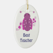 Beste leraar Whimsical Pink Ladybug Keramisch Ornament (Rechts)