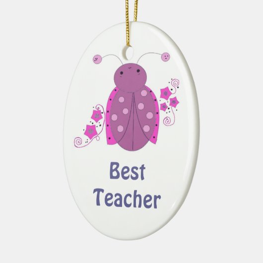Beste leraar Whimsical Pink Ladybug Keramisch Ornament (Links)