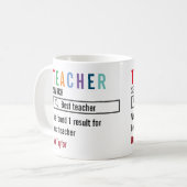 Beste leraar Zoekresultaat gepersonaliseerd Koffiemok (Voorkant links)