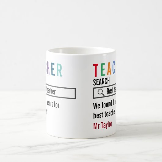 Beste leraar Zoekresultaat gepersonaliseerd Koffiemok (Center)