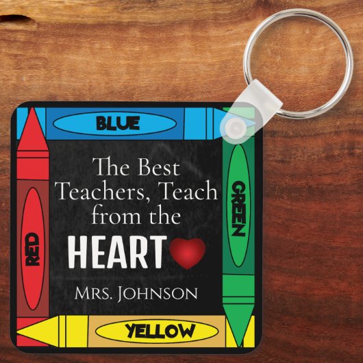 Beste leraren, leer uit het hart | Leraar Sleutelhanger (Achterkant)