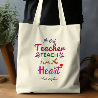 Beste leraren onderwijzen vanuit het hart Citaat L Tote Bag