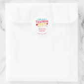 Beste Leraren School Naam Ronde Sticker (Tas)