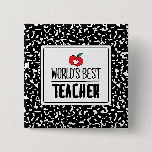 Beste lerarendag van de wereld vierkante button 5,1 cm (Voorkant)