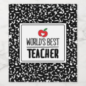 Beste lerarendag van de wereld wijn etiket (Enkel label)