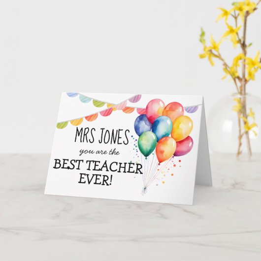 Beste lerarenkaart ooit kaart (Gele Bloem)