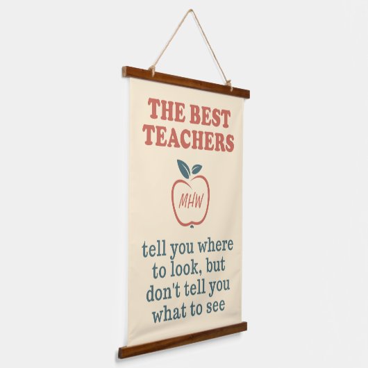 BESTE LERERS, aangepast monogram Hangend Wandkleed (Gebogen)