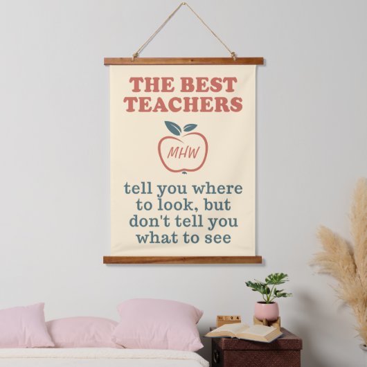 BESTE LERERS, aangepast monogram Hangend Wandkleed (Slaapkamer)