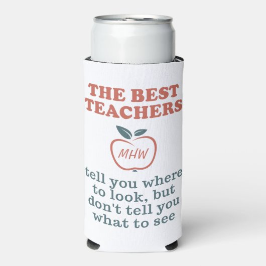 BESTE LERERS, aangepast monogram Seltzer Blikjeskoeler (Seltzer Voorkant)