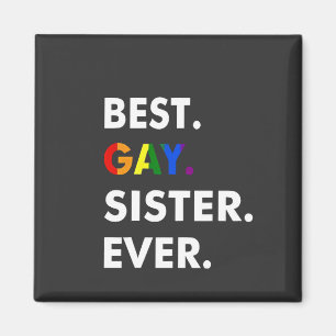 Beste lesbische zus ooit Funny LGBT regenboog Prid Magneet