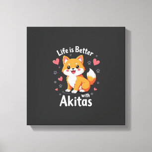 Beste leven met Akita tanktop Canvas Afdruk