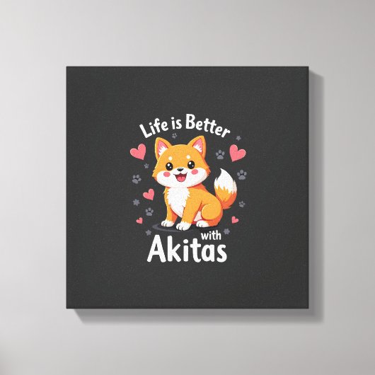 Beste leven met Akita tanktop Canvas Afdruk (Voorkant)