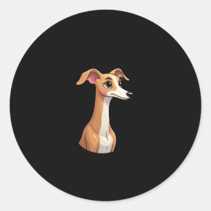 Beste leven met Arabische Greyhound T-Shi met lang Ronde Sticker