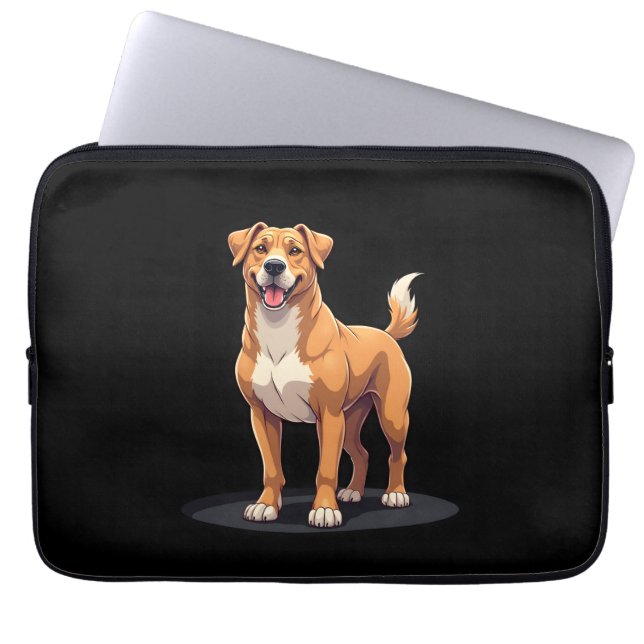 Beste leven met Dogo Canario T-shirt met lange mou Laptop Sleeve (Voorkant)