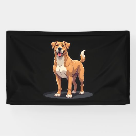 Beste leven met Dogo Canario T-shirt met lange mou Spandoek (Horizontaal)