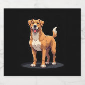 Beste leven met Dogo Canario T-shirt met lange mou Sparkling Wijnetiket (Enkel label)