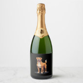 Beste leven met Dogo Canario T-shirt met lange mou Sparkling Wijnetiket (Voorkant)