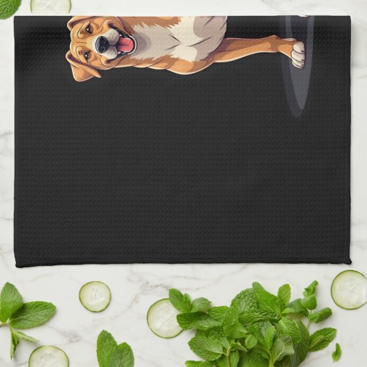 Beste leven met Dogo Canario T-shirt met lange mou Theedoek (Gevouwen)