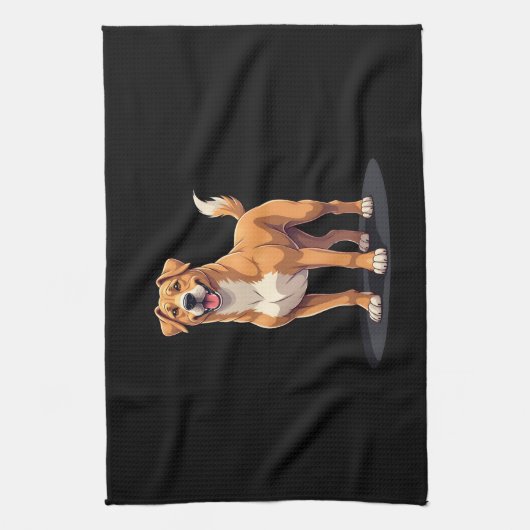 Beste leven met Dogo Canario T-shirt met lange mou Theedoek (Verticaal)