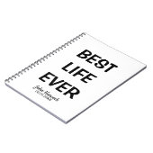 Beste leven ooit doop zwart en wit notitieboek (Linkerzijde)