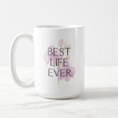 Beste leven ooit met roze orchideeën doop Mok (Links)