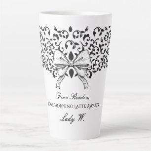 Beste Lezer Regencycore Strik Ornamentaal Bloemens Latte Mok