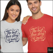 Beste Liefdesverhaal Borstel Schrift Grunge T-shirt