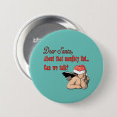 Beste lijst Santa Naughty Ronde Button 7,6 Cm (Voorkant /achterkant)