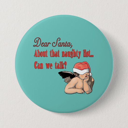 Beste lijst Santa Naughty Ronde Button 7,6 Cm (Voorkant)