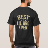Beste lilbro ooit levendige witte en zwarte typo t-shirt (Achterkant)
