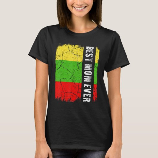 Beste Litouwse mam ooit Litouwen vlag moeder D T-shirt (Voorkant)