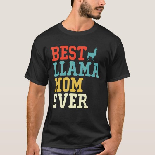 Beste LLAMA Moeder Ooit Vintage Retro T-shirt (Voorkant)