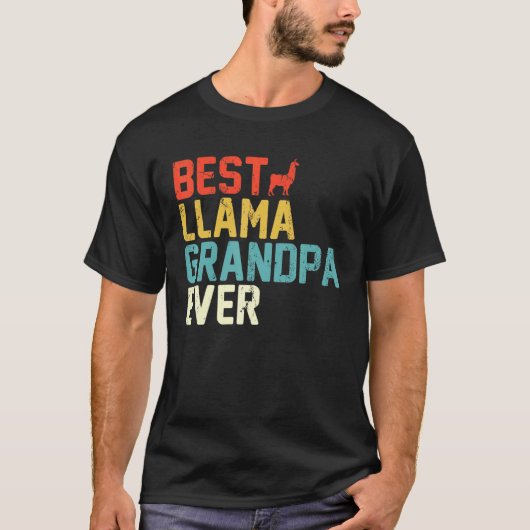 Beste LLAMA Opa Ooit Retro Opa T-shirt (Voorkant)