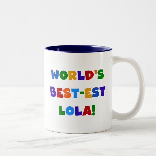 Beste Lola T-shirts en cadeautjes ter wereld Tweekleurige Koffiemok (Rechts)