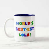 Beste Lola T-shirts en cadeautjes ter wereld Tweekleurige Koffiemok (Links)